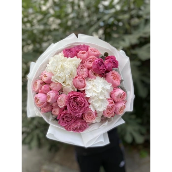 Peony Rose Hydrangea Colorful Bouquet