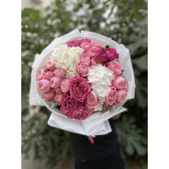 Peony Rose Hydrangea Colorful Bouquet