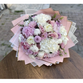 Seasonal Bouquet with Peonies and Hydrangeas
