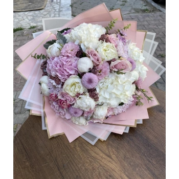 Seasonal Bouquet with Peonies and Hydrangeas