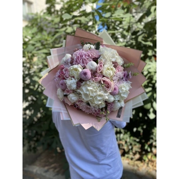 Seasonal Bouquet with Peonies and Hydrangeas
