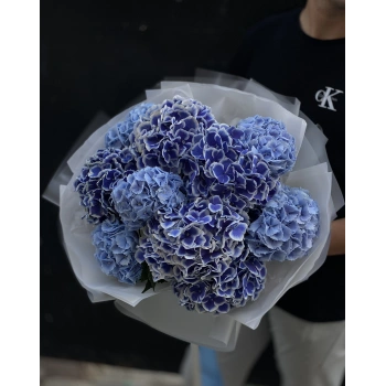 Blue White Hydrangea Bouquet