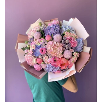Mor Lila Pembe Bahar Buketi
