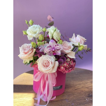 Mini Pink Arrangement in Fuchsia Box