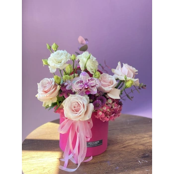 Mini Pink Arrangement in Fuchsia Box