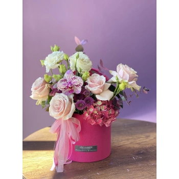 Mini Pink Arrangement in Fuchsia Box