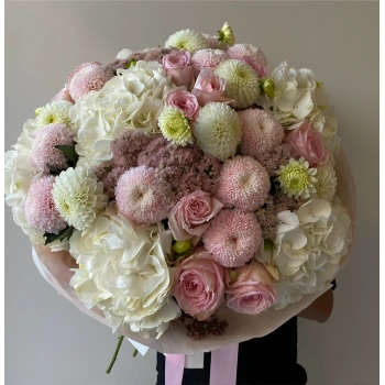 White Pink Bouquet with Hydrangeas