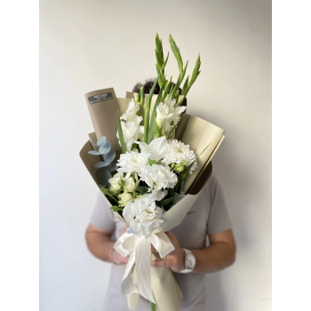 Bouquet with White Gladioli