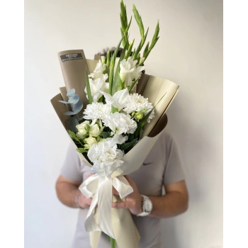 Bouquet with White Gladioli