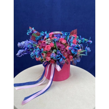 Boxed Galaxy Tulip Fuchsia Arrangement