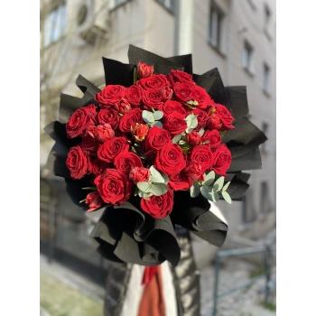 Kırmızı Gül Lale Buketi