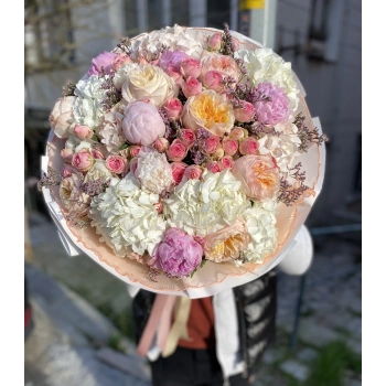 Peony, Hydrangea, and Rose Bouquet