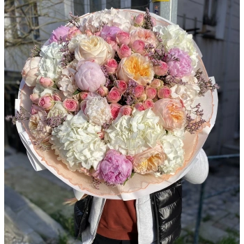 Peony, Hydrangea, and Rose Bouquet