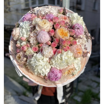 Peony, Hydrangea, and Rose Bouquet