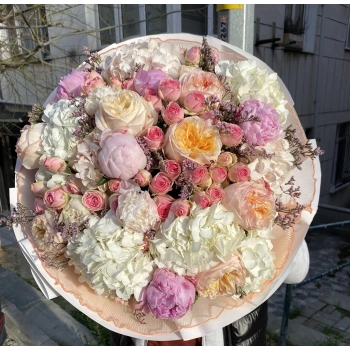 Peony, Hydrangea, and Rose Bouquet