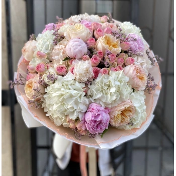 Peony, Hydrangea, and Rose Bouquet