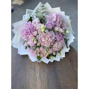 Peony Hydrangea Rose Mixed Pink Bouquet