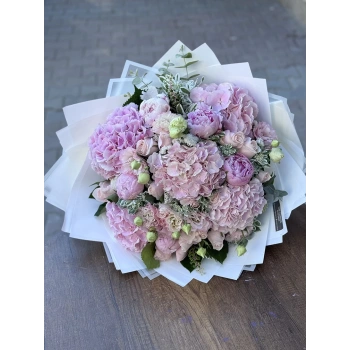 Peony Hydrangea Rose Mixed Pink Bouquet
