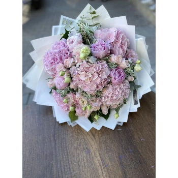 Peony Hydrangea Rose Mixed Pink Bouquet