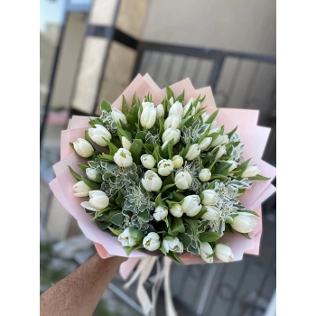 Tulip White Large Bouquet