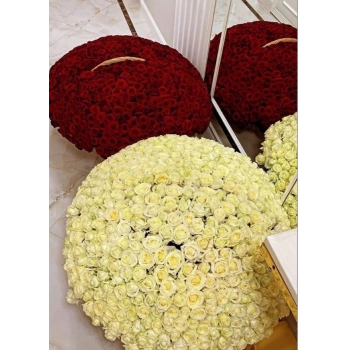 Giant Red and White Rose Arrangements of 2