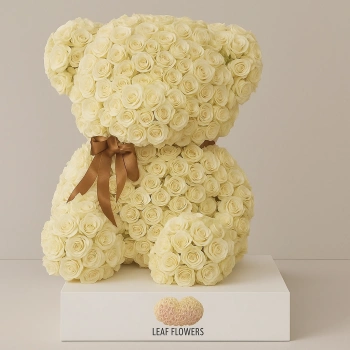 White Roses Teddy Bear