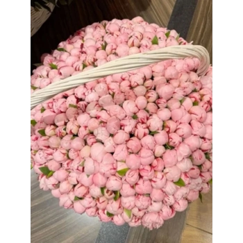 401 Pink Peonies in a Basket