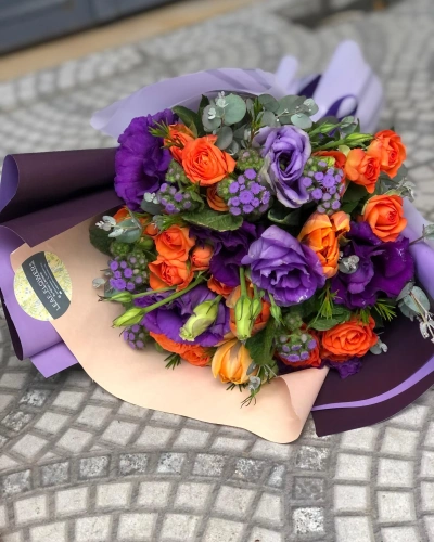 Turuncu Mor Mevsim Buketi