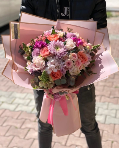 Pembe Bahar Mevsim Buketi