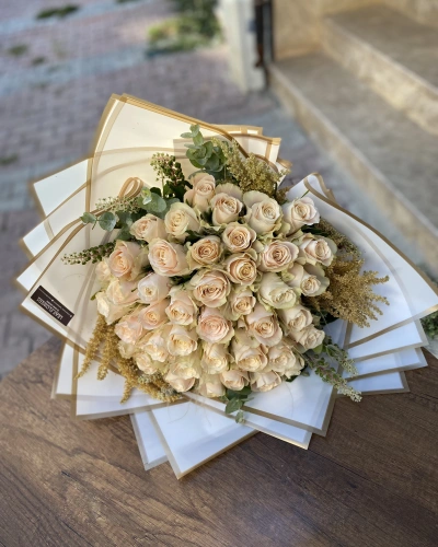 Krem Kenya Gül Buketi