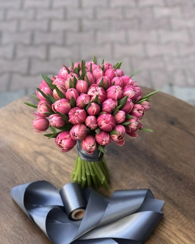 Pink Tulip Bridal Bouquet