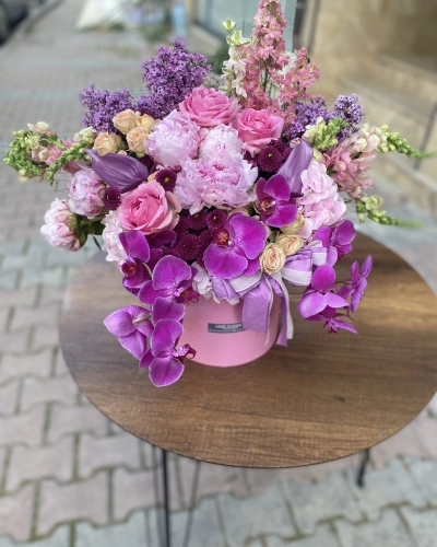 Pembe Fuşya Kutu Aranjman