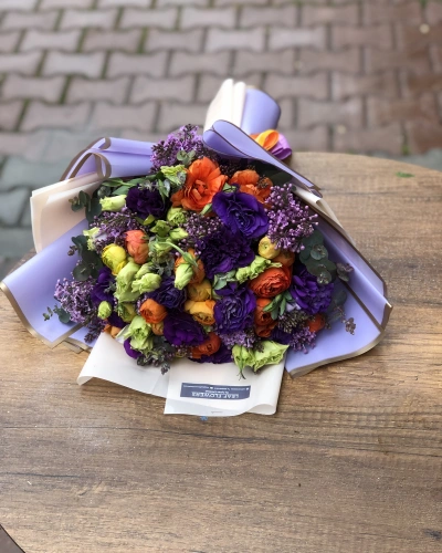 Turuncu Mor Bahar Buketi