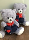 Gray Love Teddy Bear