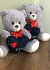 Gray Love Teddy Bear