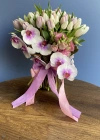 Tulip Bouquet with White Lilac Orchids