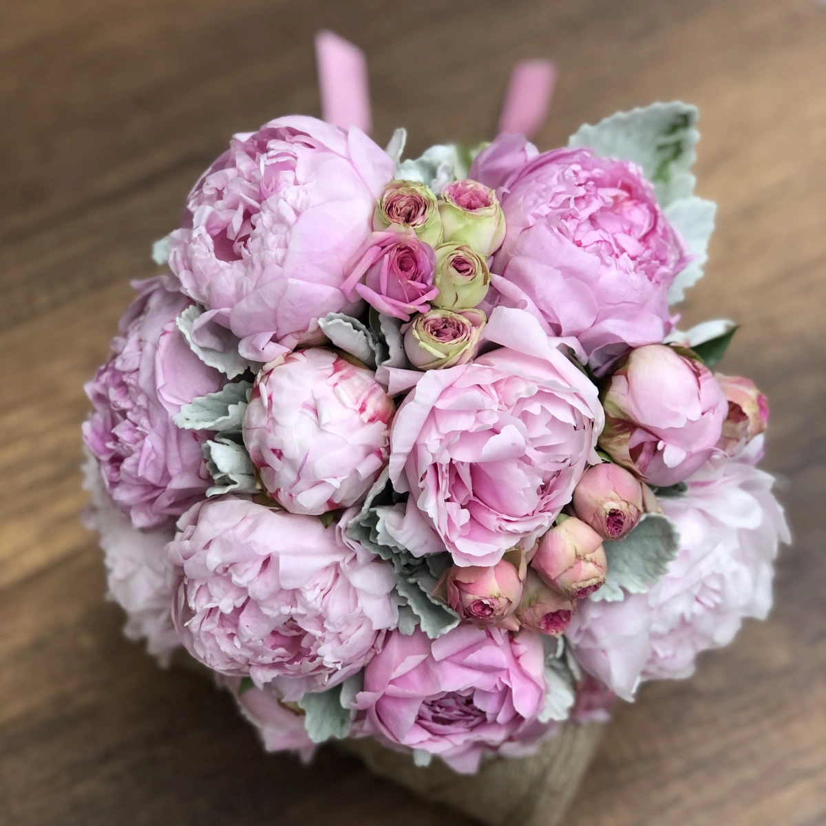 Pembe Şakayık Gelin Buketi