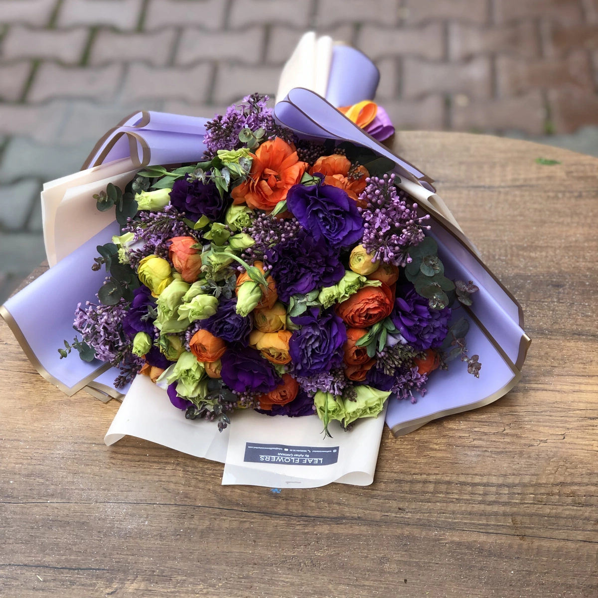 Orange Purple Spring Bouquet