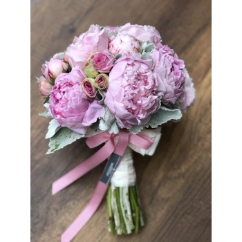 Pembe Şakayık Gelin Buketi