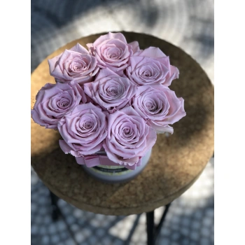 Pink Shocked Rose in White Glass Vase