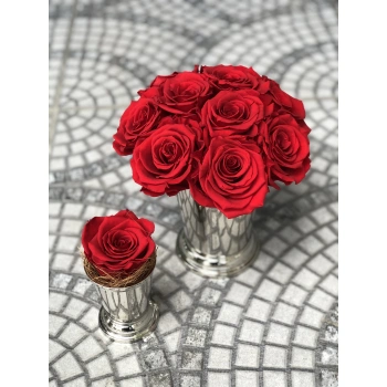 Silver Red Shocked Rose