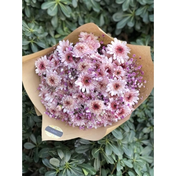 Pembe Krizantem Buketi
