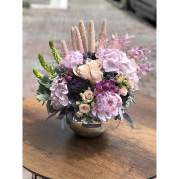 Pink Fuchsia Arrangement in a Vase