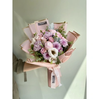 Peonies Pink Lilac Spring Bouquet