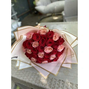 Pink Red Equator Rose Bouquet
