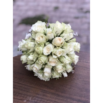 White Rose Bridal Bouquet