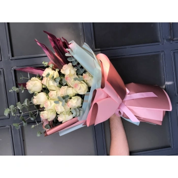 Pink White Rose Bouquet