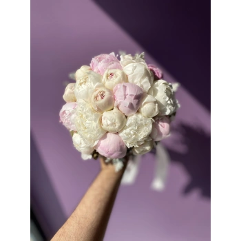 Pink White Peony Bridal Bouquet