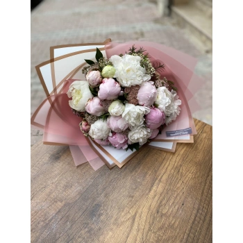 Pink White Fragrant Peony Bouquet