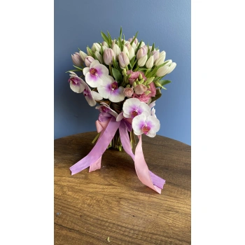White Lilac Orchid Tulip Bouquet